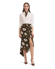 Womens Skirt Ladies Real Mulberry Silk High Waist Floral Print Midi Pleated Skirt for Girls(Chocolate,16-18) Womens Skirt Ladies Real Mulberry Silk High Waist Floral Print Midi Pleated Skirt for Girls(Chocolate,16-18)