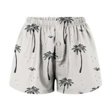 Women's Sleep Shorts Short Shorts Women's Cycling Shorts Personality Soft Elastic Low Waist Casual Vintage Digital Print Button Front Pyjama Bottoms Boxer Shorts Sleepwear, gray, L