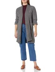 Women's Sleeve Heidi Long Cardigan Sweater, Dark Grey Heather, Small