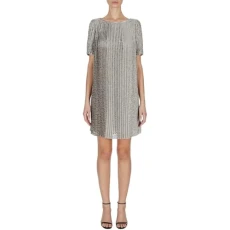 Womens Sleeveless Beaded Dress Taupe XS Womens Sleeveless Beaded Dress Taupe XS