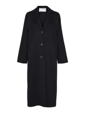 Women's Slfnew Tama Handmade Wool Coat B Noos Long, Black, 38