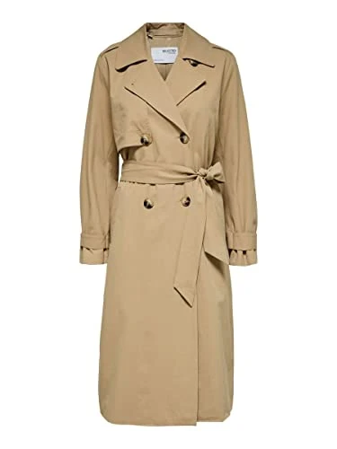 Women's SLFSIA Trench Coat B NOOS Trenchcoat, Cornstalk, 42