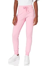 Women's Slim fit Joggers in Stretch Cotton Fleece with Adjustable Drawstring Waist and Tapered Ribbed Cuffs Casual Trousers, Pink, 16 Women's Slim fit Joggers in Stretch Cotton Fleece with Adjustable Drawstring Waist and Tapered Ribbed Cuffs Casual Trousers, Pink, 16