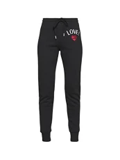 Women's Slim fit Jogging Bottoms with Love. Print on Front Casual Trousers, Black, 20 Women's Slim fit Jogging Bottoms with Love. Print on Front Casual Trousers, Black, 20