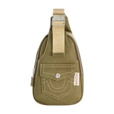 Women's Sling Bag, Faux Suede Small Travel Backpack with Adjustable Shoulder Crossbody Strap, Olive