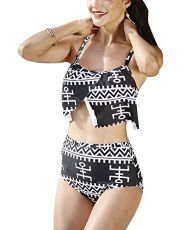 Women's Sling Printing Bikini Set Two Piece Swimsuit Push Up Swimwear Plus Size Bathing Suit Aspicture M