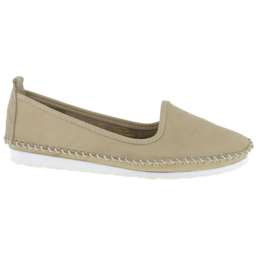 Women's Slippers Loafer, Taupe, 6 UK