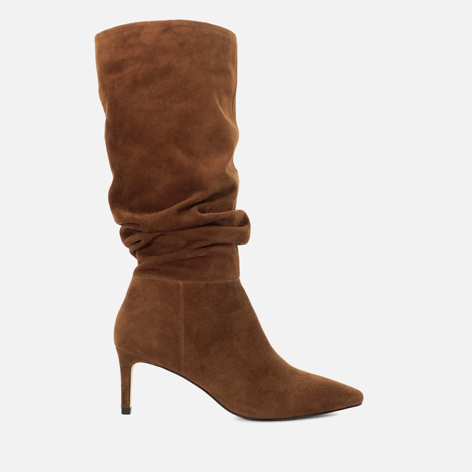 Womens Slouch Faux Suede Boots - UK - Tan