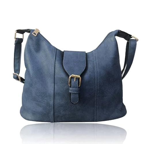 Womens Slouch Hobo Shoulder Bag (Navy Blue)