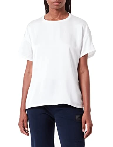 Womens Smart Crew Crew-Neck top in Mixed Materials