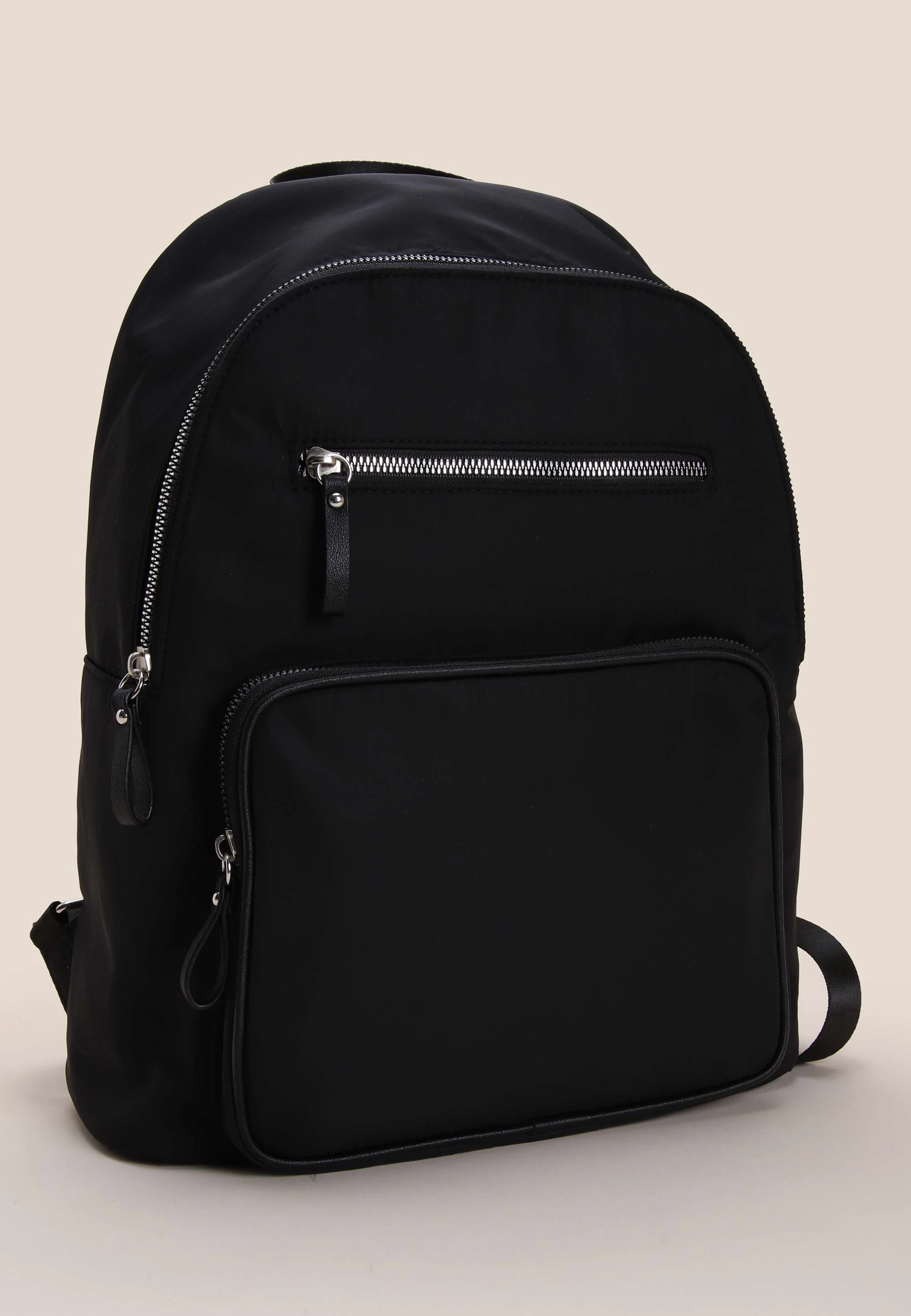 Womens Solid Black Rucksack