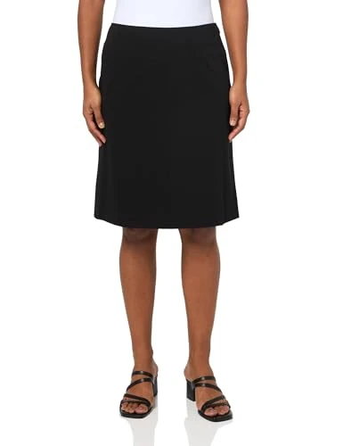 Women's Solid Straight Basic Skirt, Black, 16
