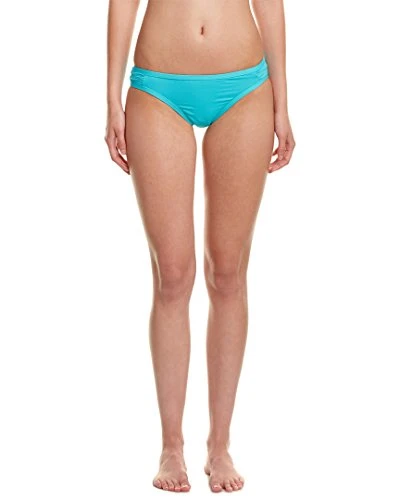 Women's Solid Tab-Side Bikini Bottom, Coral, X-Small