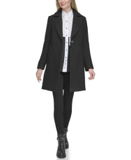 Women's Solid Texture Wool Classic One Button Blazer Short Hooded Puffer, Black, XL Women's Solid Texture Wool Classic One Button Blazer Short Hooded Puffer, Black, XL