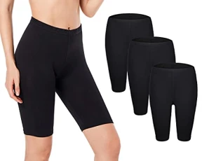 Women's Spandex Boy Shorts Panties Anti Chafing Smooth Slip Shorts for Under Dresses(3 Pack Black),S Women's Spandex Boy Shorts Panties Anti Chafing Smooth Slip Shorts for Under Dresses(3 Pack Black),S