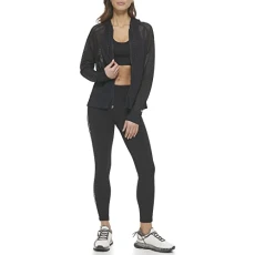 Women's Sport Ozone Mesh Relaxed Full Zip Hoodie Cardigan Sweater, Black, XS Women's Sport Ozone Mesh Relaxed Full Zip Hoodie Cardigan Sweater, Black, XS