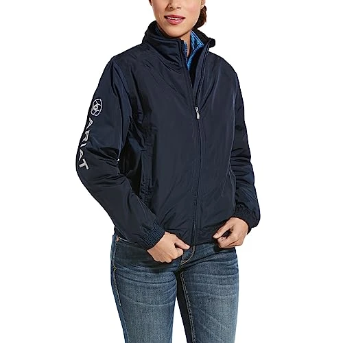 Womens Stable Coat Jacket Navy - Lightweight Waterproof Sprayproof