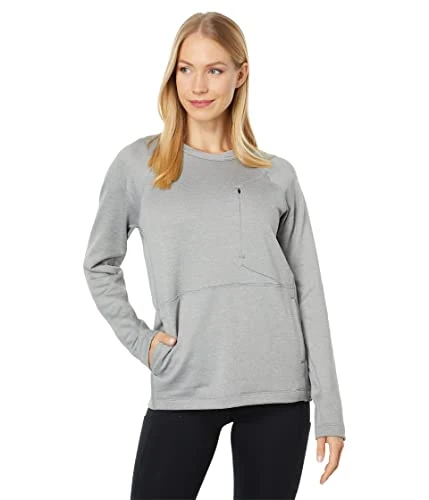 Women's Standard Multipath Grid Crewneck Fleece, Sharkskin, Small