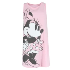 Women's Standing Minnie Mouse Sleeveless Sleep Shirt Gown, Medium, Pink