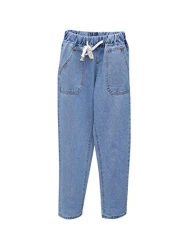 Women's Straight Leg Plus Size Denim Pants Stretch Pencil Pants Slim Fit Jeans Light Blue L