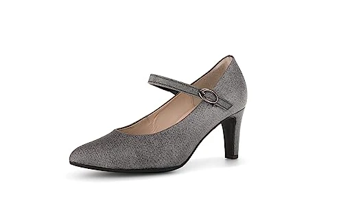 Women's Strappy Pumps, Women's Heel Shoes, Grey Argento, 9.5 UK