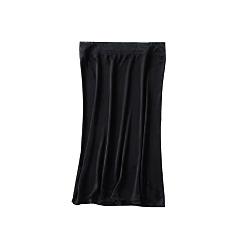 Women's Stretchy Pencil Skirt High Waist Knee Length Ponte Night Bodycon Midi Skirt (Black(Lengthen),XL)