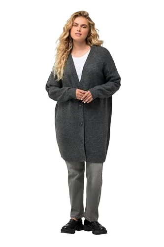Women's Strickjacke mit Knöpfen Cardigan Sweater, Anthrazit Melange, 16 UK/18 UK