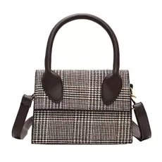 Women's Stripe Cross Body Bag/Mini Shoulder Bag with Long Adjustable Strap Grey