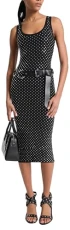 Womens Studded Scoop Neck DressDress, Black, M