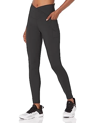 Women's Studio Cross Waist Legging, Black Salt, L