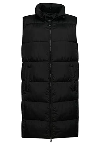 Women's Studios Longline Quilted Gilet Jacket, Black/White, UK 6