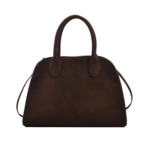 Women's Suede Handbag Vintage Tote Crossbody Bag Fashion Retro Shoulder Crossbody Bag,Coffee,small