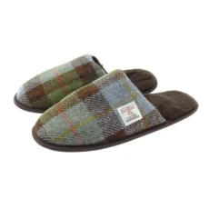 Women’s Suede Winter Warm House Harris Tweed Slippers with Fleece Lining (MacLeod Tartan, uk_footwear_size_system, adult, women, numeric_range, medium, numeric_4, numeric_5)