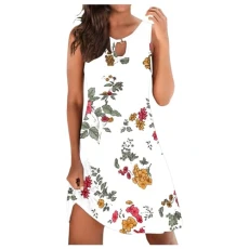 Womens Summer Casual Deep V Neck Sleeveless Floral Spaghetti Strap Beach Maxi Long Ladies Dress with Pockets Shift Dresses for Women UK short dresses for women UK tweed blazer and skirt Orange