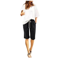 Women's Summer Cotton Trousers Plus Size High Waist Shorts Lacing Beach Workout Bag Five Point Trousers Men's Shorts Cargo Shorts Women's Short, black, 6X-Large Women's Summer Cotton Trousers Plus Size High Waist Shorts Lacing Beach Workout Bag Five Point Trousers Men's Shorts Cargo Shorts Women's Short, black, 6X-Large