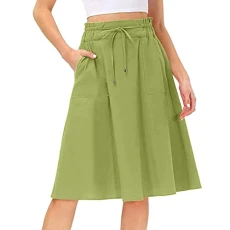 Women's Summer Knee-Length Short Skirts Women's Summer with Drawstring Adjustable Maxi Skirt with Pockets Beach Skirt Loose Comfortable Casual Skirt Lightweight and Airy Midi Skirt Swing A-line Skirt Women's Summer Knee-Length Short Skirts Women's Summer with Drawstring Adjustable Maxi Skirt with Pockets Beach Skirt Loose Comfortable Casual Skirt Lightweight and Airy Midi Skirt Swing A-line Skirt