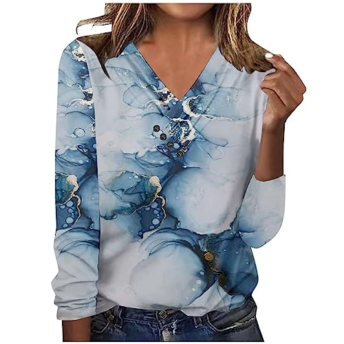 Womens Summer Tops Blouses for Women V Neck Tops Ladies Summer Swiss Dot Puff Sleeve Casual T Shirts Black Off The Shoulder Tops for Women UK Tees (Blue, M)