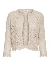 Womens sun 3/4 Cropped KNT Cardigan, Tapioca, L UK Womens sun 3/4 Cropped KNT Cardigan, Tapioca, L UK