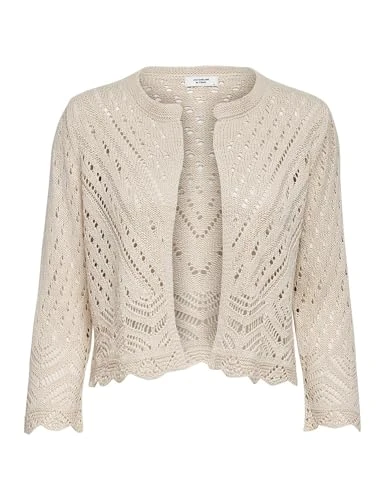 Womens sun 3/4 Cropped KNT Cardigan, Tapioca, L UK
