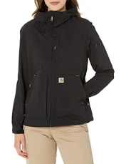 Women's Super Dux Relaxed Fit Lightweight Hooded Jacket, Black, L