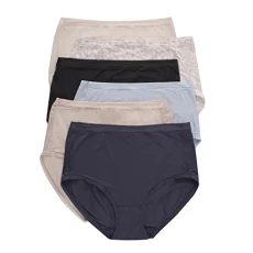Women's Super Stretch Underwear Pack, Comfort Flex Fit, Bikini Or Thong Panties, 6-Pack (Colors May Vary), Assorted Modern Brief, L (Pack of 6) Women's Super Stretch Underwear Pack, Comfort Flex Fit, Bikini Or Thong Panties, 6-Pack (Colors May Vary), Assorted Modern Brief, L (Pack of 6)