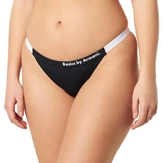Women's Sustainable, Cross Gender, Back and Front Logo Bikini, Black/White, M