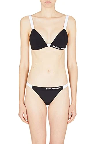 Women's Sustainable, Cross Gender, Padded Two-Piece Swimsuit, Black/White, S