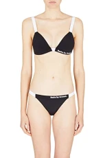 Women's Sustainable, Cross Gender, Padded Two-Piece Swimsuit, Black/White, S