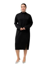 Women's Sweatkleid mit Stehkragen Dress, Schwarz, 16-18 Women's Sweatkleid mit Stehkragen Dress, Schwarz, 16-18