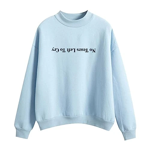 Women's Sweatshirt Loose Plain Women's Sweatshirt Printed Crew Neck Oversized Long Sleeve Pullover for Women Oversized Hoodie, sky blue, L