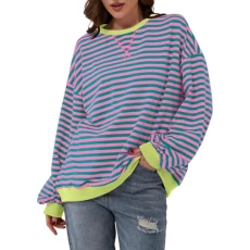 Women's Sweatshirt Oversized Striped Pullover Jumper Ladies Vintage Crew Neck Long Sleeve Tops Y2K Aesthetic Clothes Outfit UK (Pink & Green, XL) Women's Sweatshirt Oversized Striped Pullover Jumper Ladies Vintage Crew Neck Long Sleeve Tops Y2K Aesthetic Clothes Outfit UK (Pink & Green, XL)