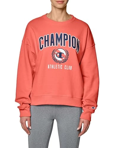 Women's Sweatshirt, Powerblend, Fleece Crewneck, Warm Sweatshirt for Women, Graphic, High Tide Coral  Athletic Club, XS