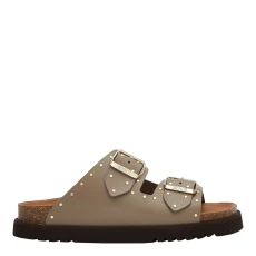 Womens Taupe Beatriz Flat Sandals - Beige