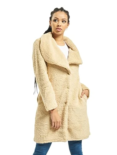 Women's Tb2373-ladies Soft Sherpa Coat Parka, Beige (Darksand 00806), L